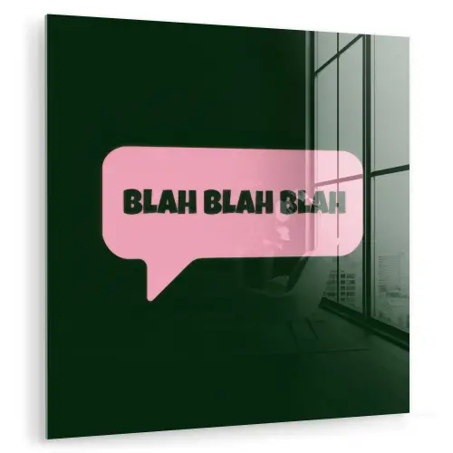 Tekstwolk - BLAH BLAH BLAH - Roze plexiglas 5mm klein -zzzproduct_nieuw