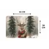 Winter - Bos - Rendier - Donker Placemat vinyl groot -specs