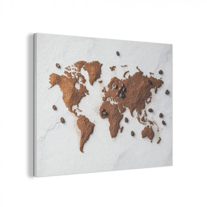 Wereldkaart - Koffie - Marmer PET vilt klein -3d