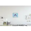 Bladeren - Wit - Vlinder - Insect textielposter latten blank klein -kinderkamer