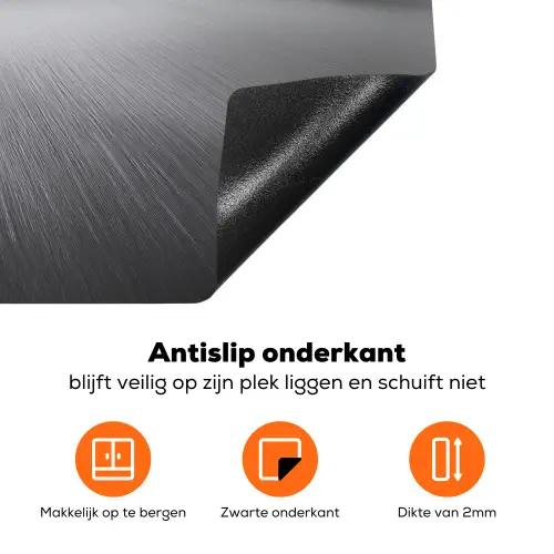 Golfbal - Wazig - Zwart Inductie beschermer vinyl 3mm klein -zzzzzzz-td-onderkant