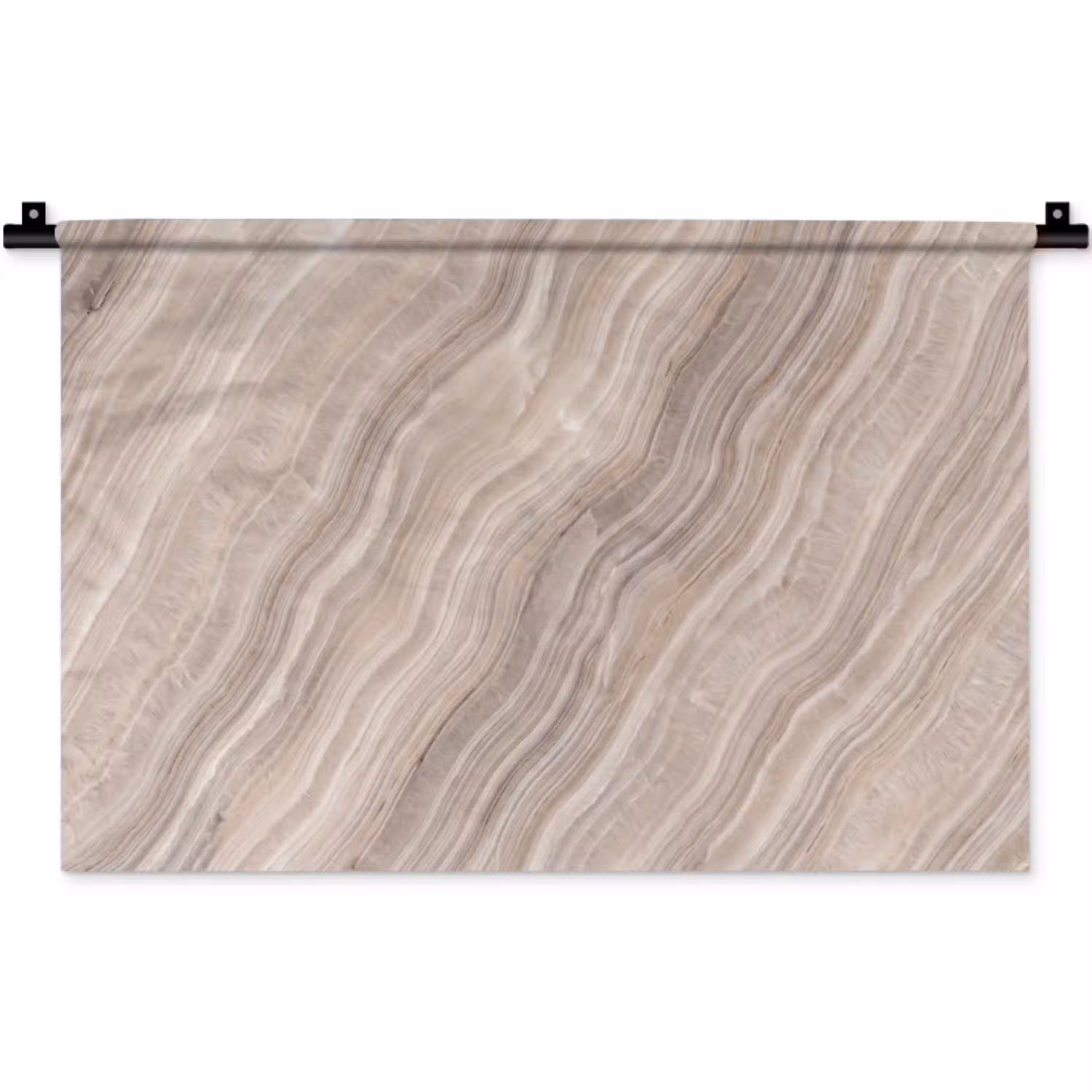Textuur - Golvend - Abstract - Modern - Beige Wandkleed katoen klein -zz3d