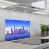 Skyline - Blauw - Wolkenkrabbers - Stad keuken achterwand spatscherm klein -3d_schuin