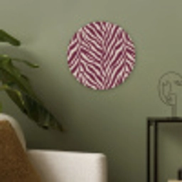 Zebra - Motief - Bordeaux - Rood Akoestische PET Vilt - Rond klein 838 -sfeer2