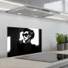 Vrouw - Zwart - Hart keuken achterwand spatscherm klein -3d_schuin