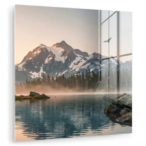 Bergen - Water - Bomen plexiglas 5mm klein -zzzproduct_nieuw