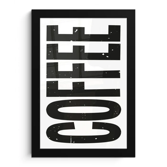 Koffie - Decoratie - Japandi - Vintage fotolijst zwart zonder passe partout klein -3d