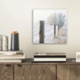 Hek - Sneeuw - Mist - Platteland - Nostalgisch aluminium wit klein -sfeer1