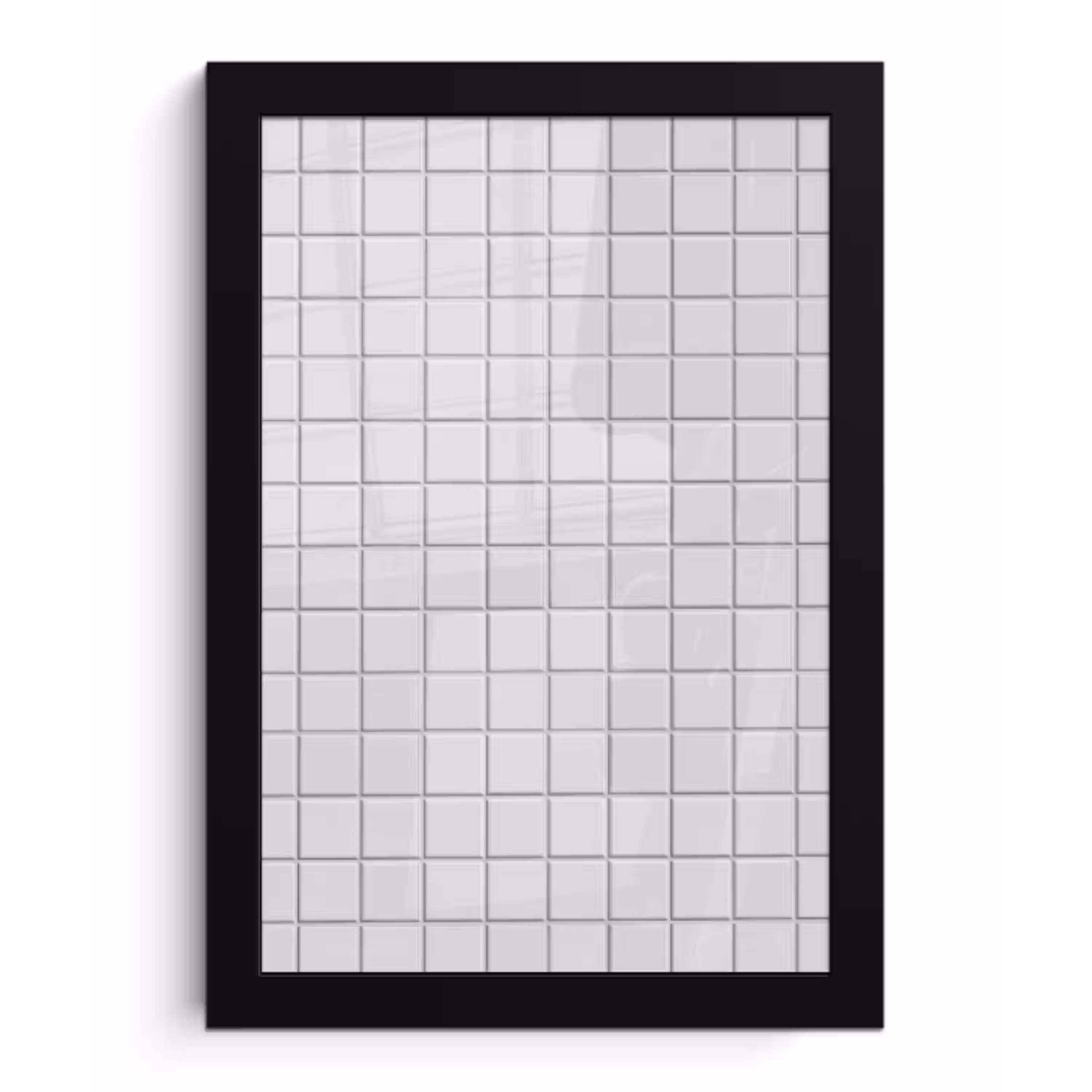 Patroon - Tegels - Grijs - Wit fotolijst zwart zonder passe partout klein 224 -3d