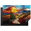 Mozaïek - Zon - Landschap - Dorp Inductie beschermer vinyl 3mm klein -3d
