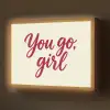 you go girl - Rood - Wit Light Box met batterij (Wandlamp) middel -z3d_website