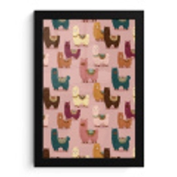 Alpaca's - Patroon - Kleurrijk fotolijst zwart zonder passe partout klein 224 -3d
