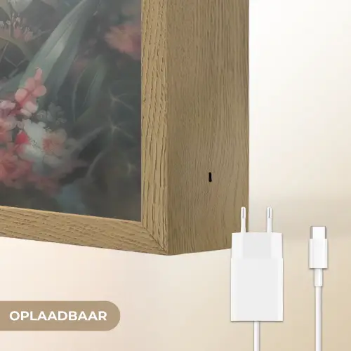 Panda - Wilde dieren - Bloemen - Natuur Light Box met batterij (Wandlamp) middel -USP_websiteoplaadbaarNL
