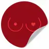 Minimalistisch - Lijnillustratie - Rood Wandcirkel behangsticker klein -3d