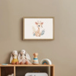 Hertje - Minimalistisch - Aquarel - Bladeren Light Box met batterij (Wandlamp kind) middel -sfeer2_kind