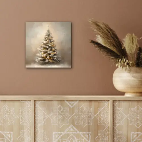 Kerst - kerstboom - Sneeuw - Art aluminium wit klein -sfeer4