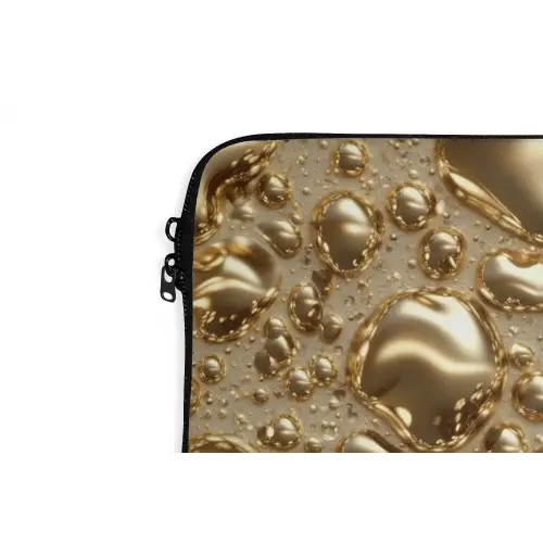 Druppels - Organisch - Goud laptophoes neopreen klein 279 -detail