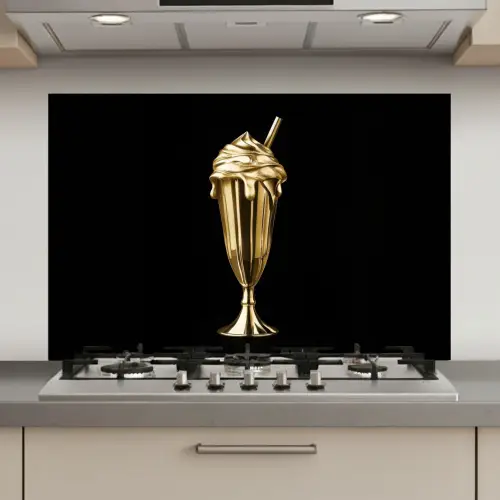 Milkshake - Goud - Drinken - Zwart keuken achterwand spatscherm klein -3d_website