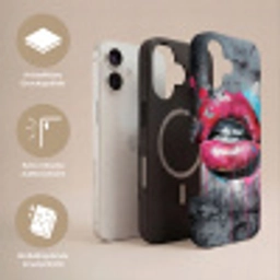 Lippen - Felroze - Graffiti - Verfstrepen Toughcase MagSafe Apple iPhone 17 klein -USP_Lagen_DE