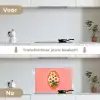 Illustratie - Bloemen - Rand - Roze keuken achterwand spatscherm klein -voor_na_NL