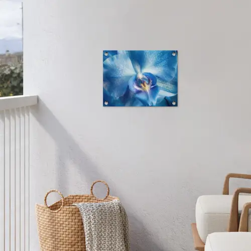 Blauw - Orchidee - Elegeant tuinposter los doek klein -sfeer8