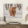 Schotse Hooglander - Sneeuw - Winter - Natuur - Dieren PET vilt klein -sfeer1