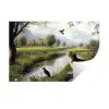 Kat - Beekje - Weide Muursticker klein -3d
