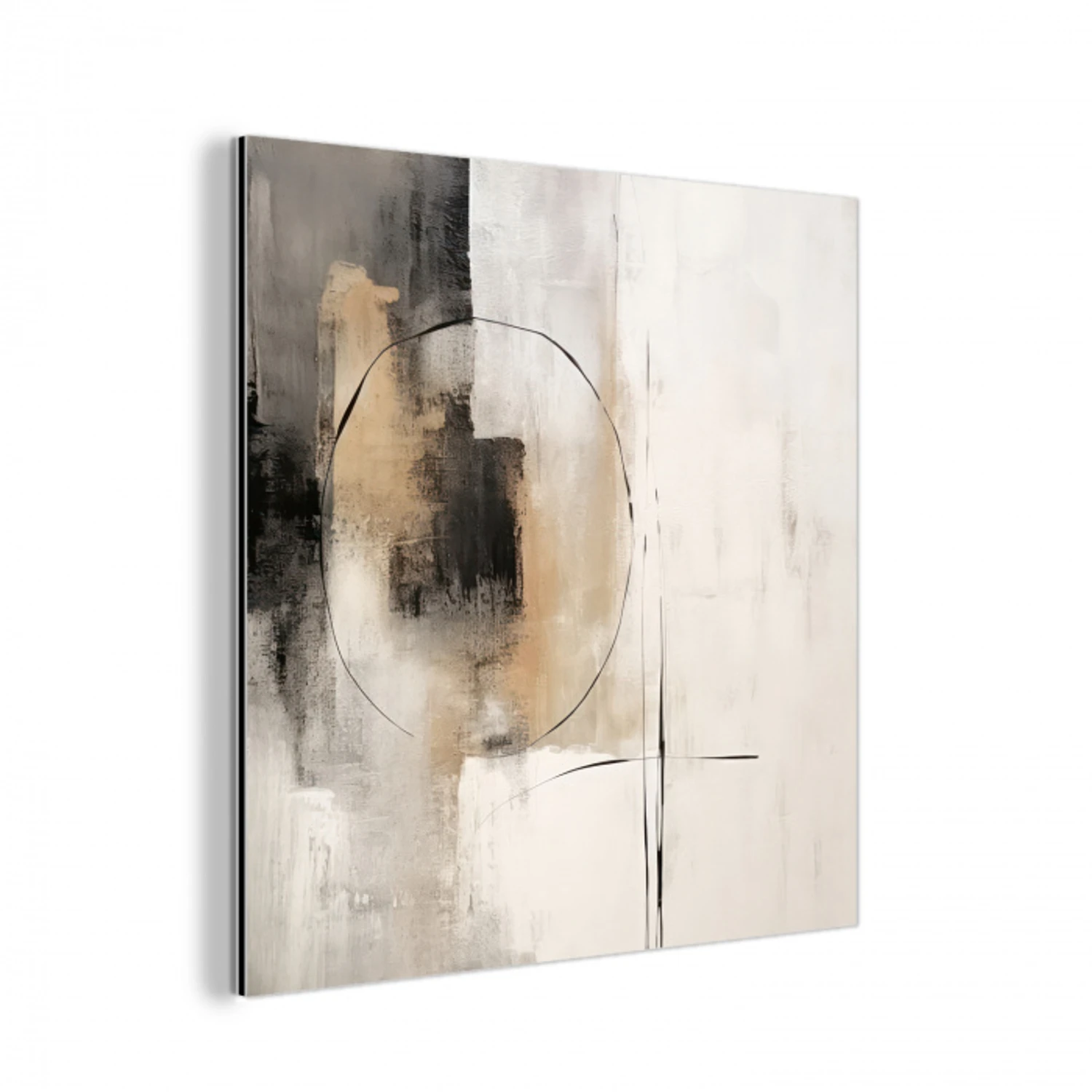 Kunst - Abstract - Grijs - Industrieel aluminium wit klein -3d