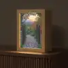 Landschap - Hek - Pad - Zonsondergang - Natuur Light Box met kabel (Tafellamp) klein -z3d_website