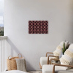 Symmetrisch - Tegel - Burgundy Tuinposter op houten frame 2 cm dik klein 845 -sfeer1