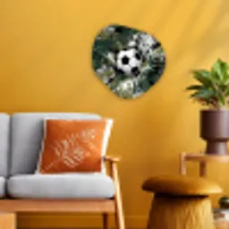 Voetbal - Verf - Spetters - Groen Wandcirkel Organisch Forex 3mm klein -sfeer4