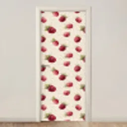 Framboos - Stippen - Rood deurposter klein 289 -3d_beige
