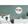 Wereldkaart - Graffiti - Kleurrijk Wandcirkel aluminium klein -slaapkamer