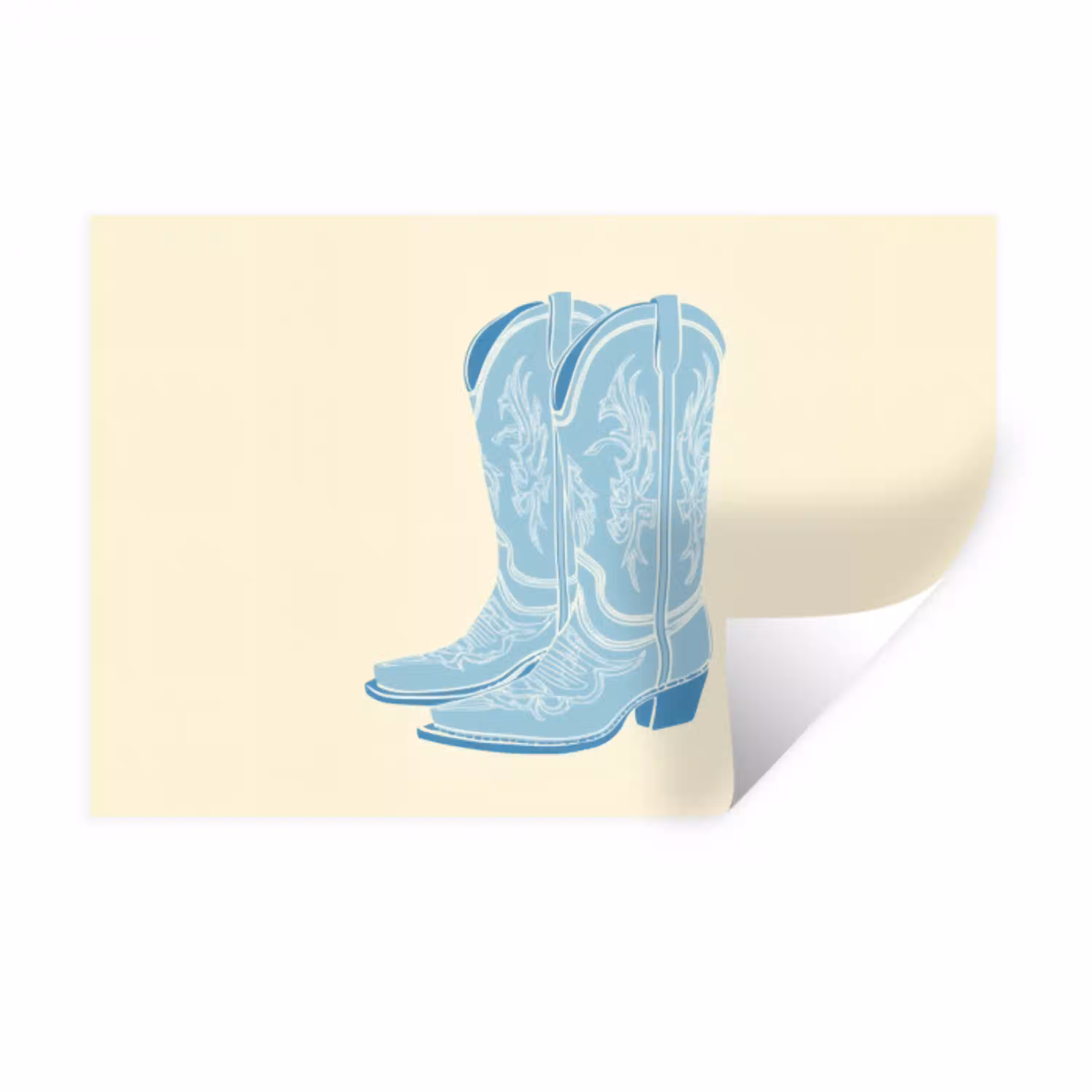 Illustratie - Cowboylaarzen - Patroon Muursticker klein -3d
