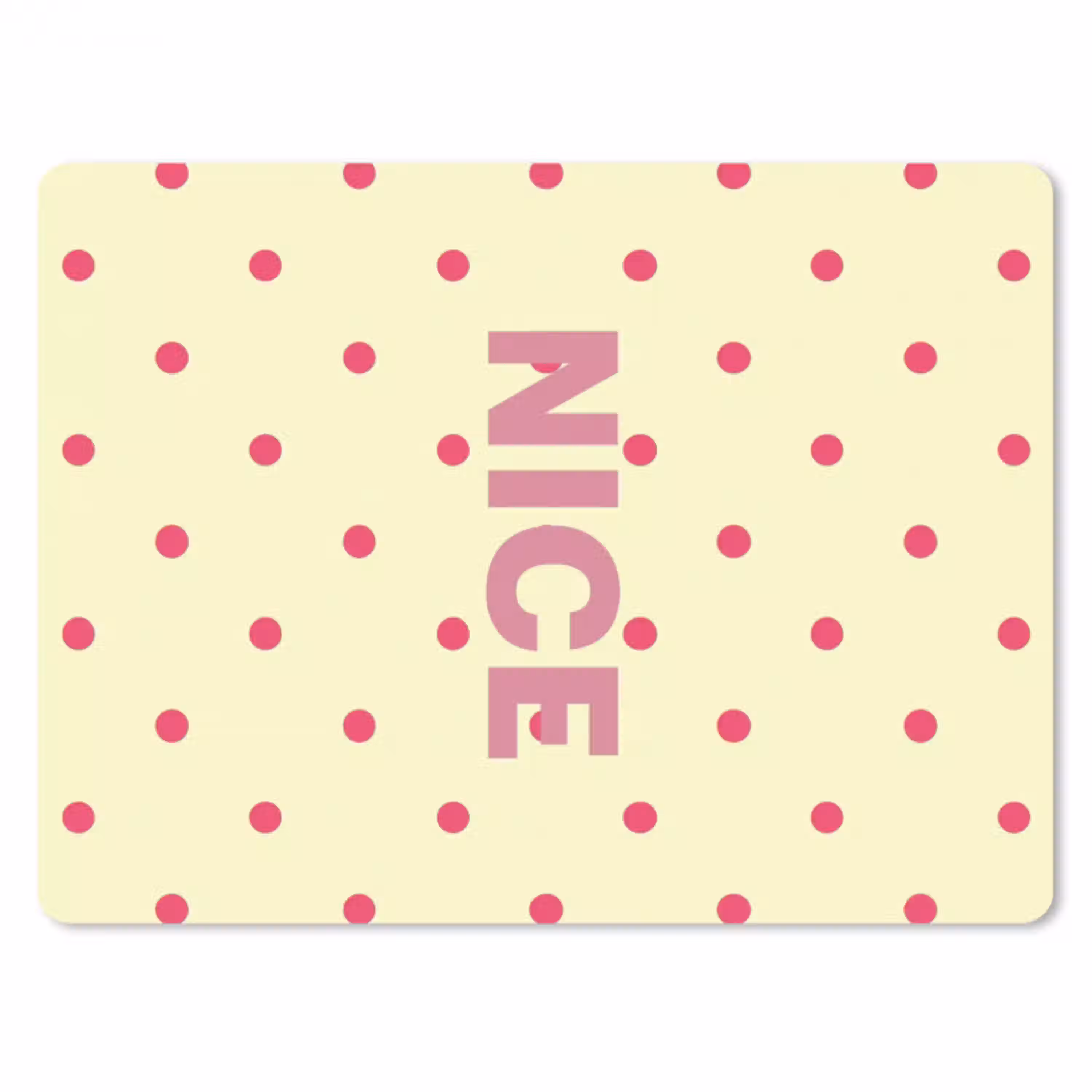 Nice - Stippen - Roze - Geel muismat rubber klein -3d