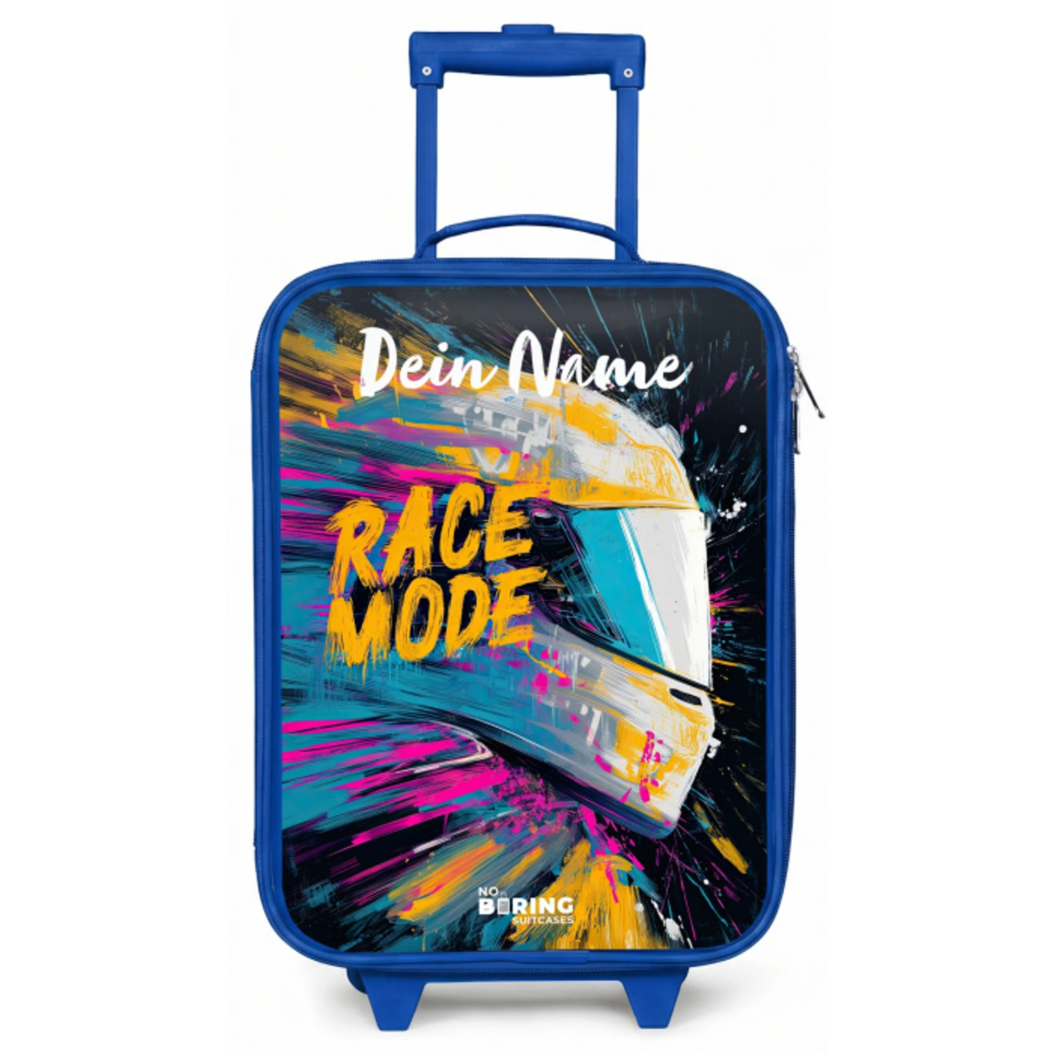 Racehelm - Abstract - Verf - Kleurrijk Kinderkoffer - Blauw klein -zz3dotto