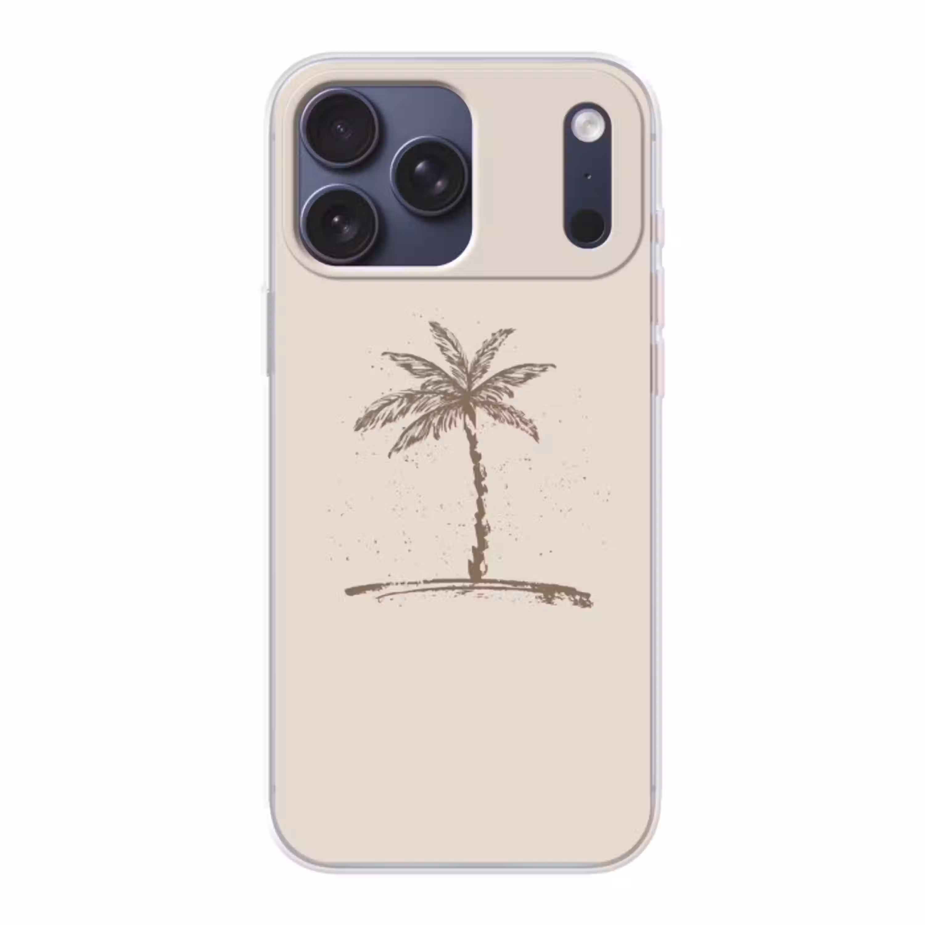 Palmboom - Bruin - Beige - Tropisch Telefoonhoesje iPhone 17 Pro Max klein -3d