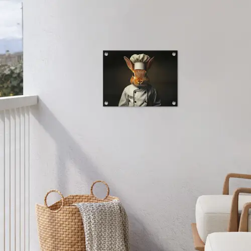 Konijn - Kok - Dier tuinposter los doek klein -sfeer8