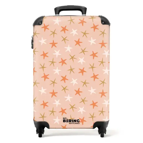 Zeester patroon roze NBS - Handbagage koffer - Kinderen Unisex middel -productfoto_recht