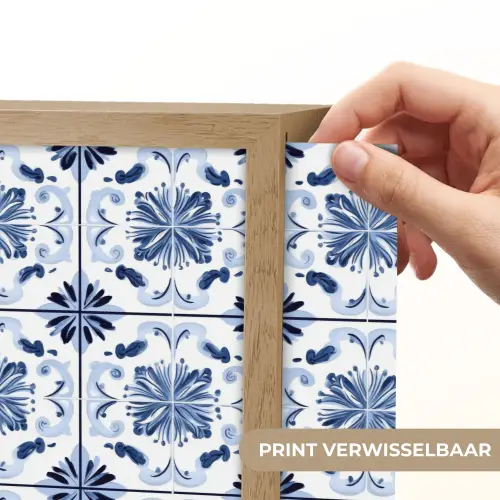 Patroon - Tegel - Blauw Light Box met batterij (Wandlamp) middel 907 -USP_websiteprintNL