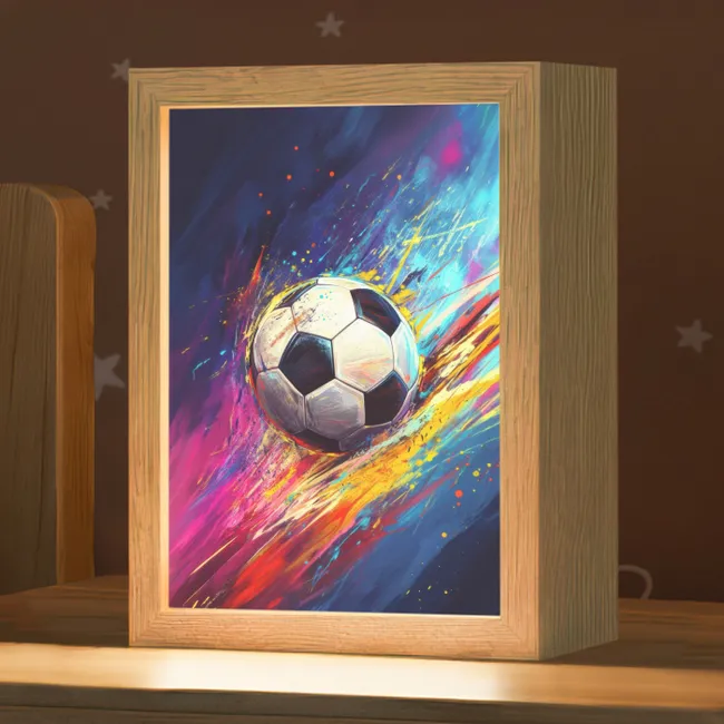Nachtlampje - Voetbal - Kleurrijk - Abstract - Penseelstreken