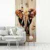 Olifant - Slurf - Mozaïek - Abstract fotobehang vinyl groot -woonkamer
