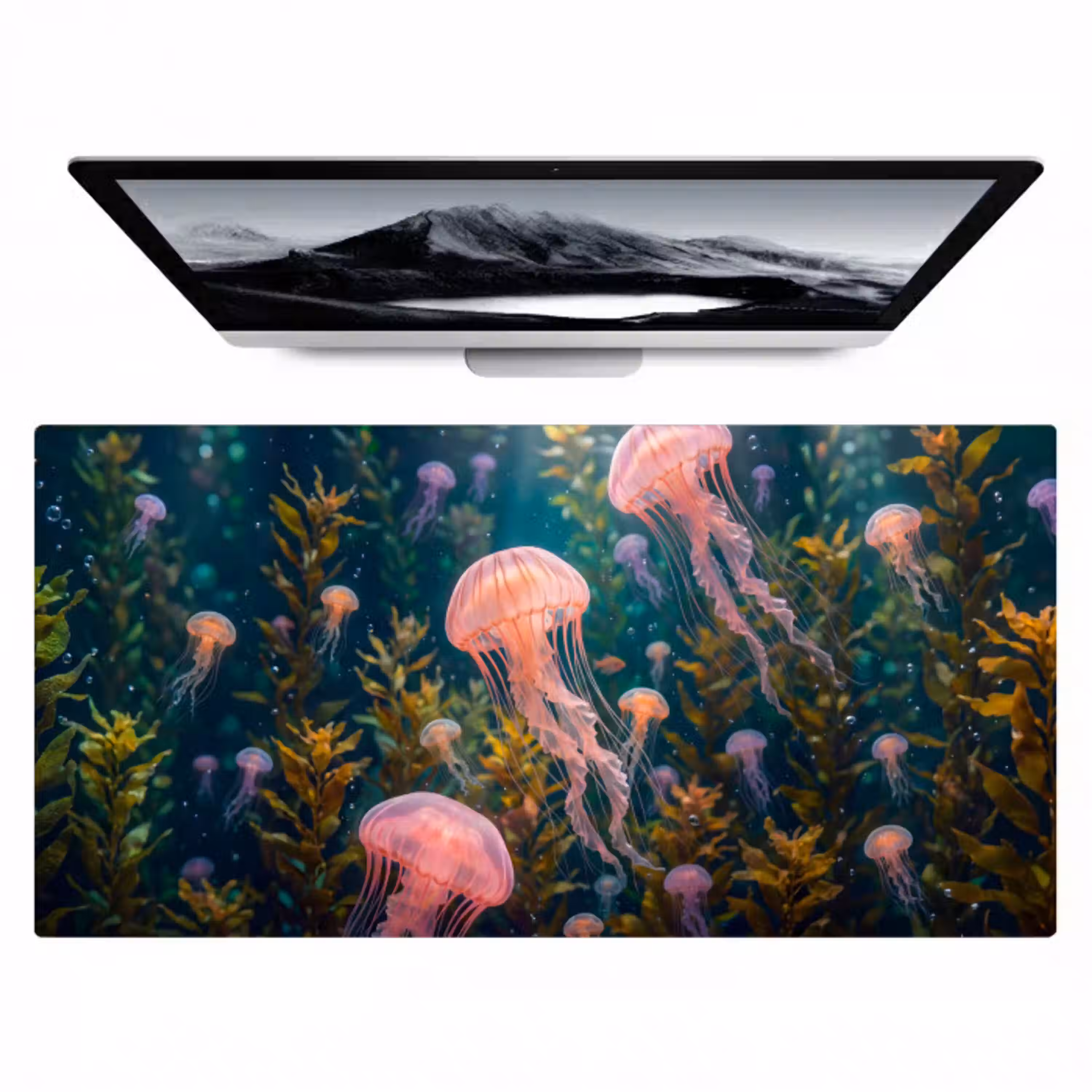 Kwal - Roze - Onderwater - Zeeleven - Dieren Muismat XXL klein -zzz3d
