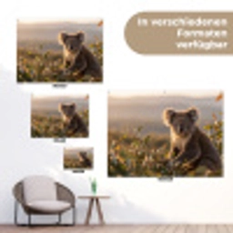 Koala - Bladeren - Ochtendlicht tuinposter los doek klein -Xsfeer9_DE