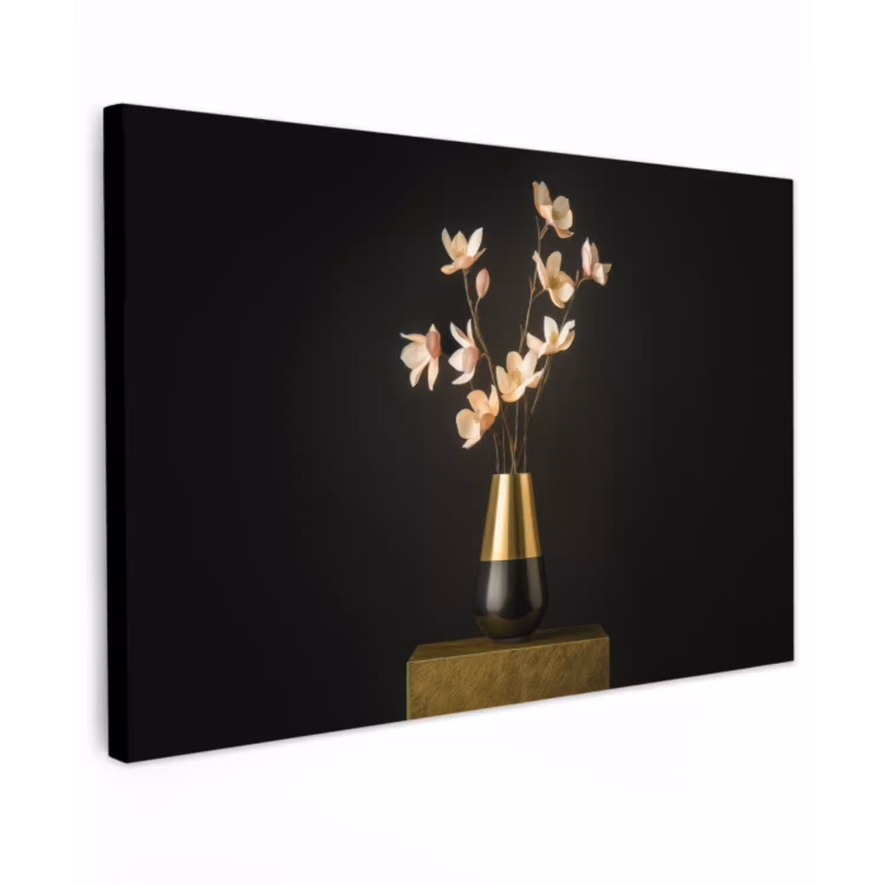 Sierlijk - Boeket - Goud - Vaas canvas 2cm klein -z3d