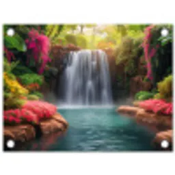 Betoverende Waterval in de Tropen tuinposter los doek klein -3d