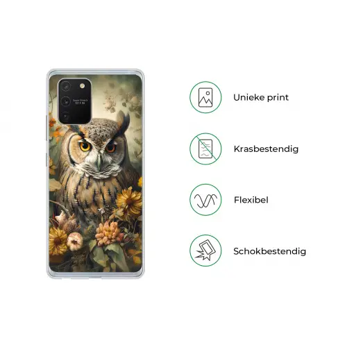 Uil - Vogels - Bloemen - Natuur Telefoonhoesje Samsung Galaxy S10 Lite klein -specsS10Lite