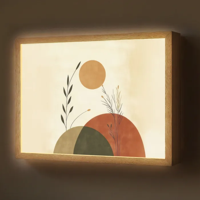 Planten - Abstract - Vormen Light Box met batterij (Wandlamp) middel -z3d_website