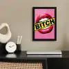 Lippen - Tekst - Kleurrijk fotolijst zwart zonder passe partout klein -sfeer1
