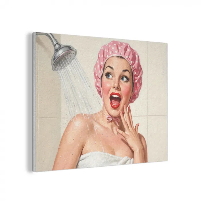 Vrouw - Douche - Roze PET vilt klein -3d